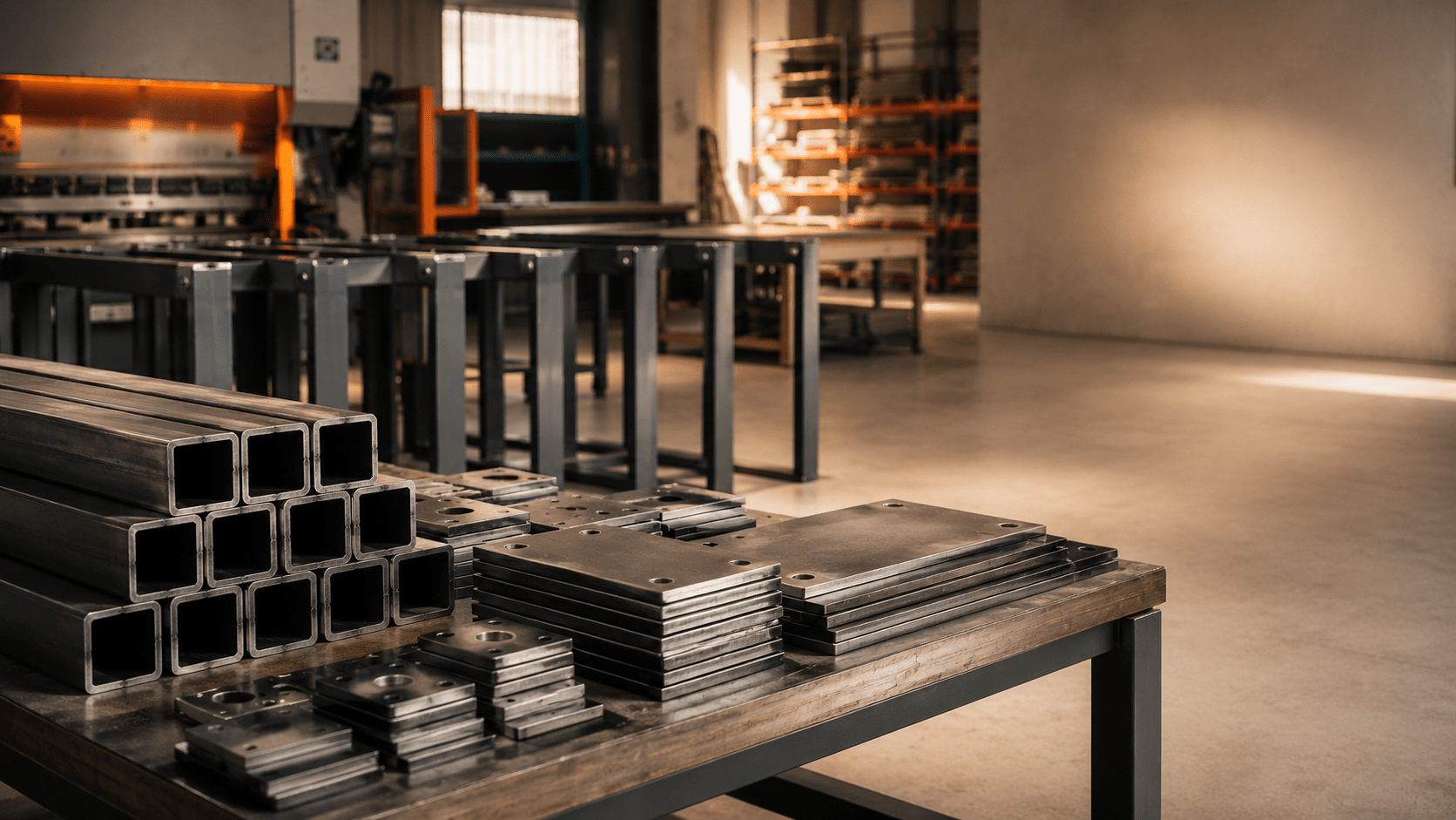 Metal masa ayağı imalatı: İstanbul Hadımköy fabrikasında kutu profil kesim ve kaynak hattı